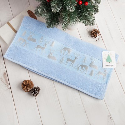 Полотенце махровое "Олени" 50х90 см 100% хлопок, 370гр/м2