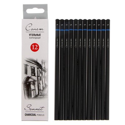 Карандаш угольный, ЗХК «Сонет», Soft мягкий (S), 1281337