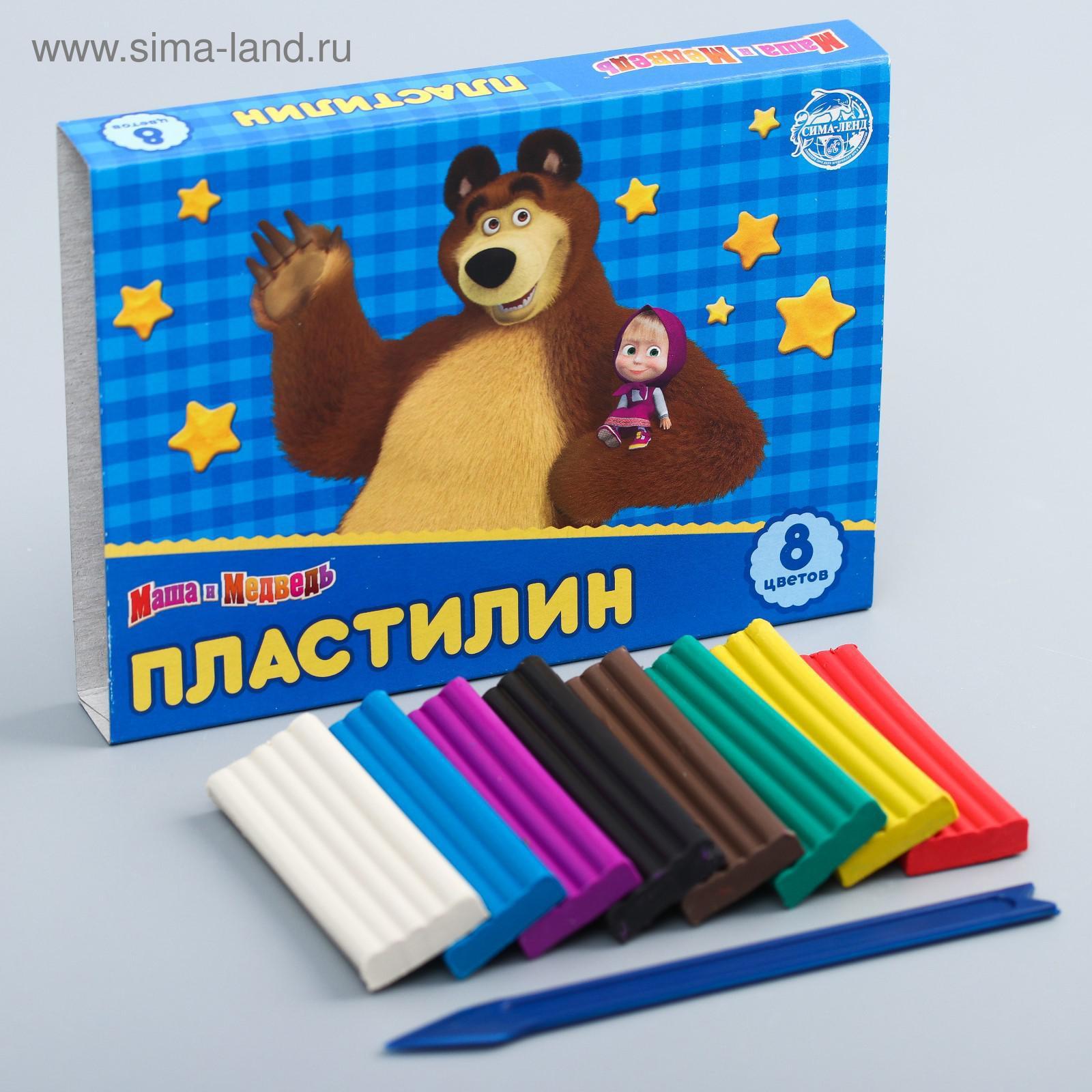 Пластилин Маша и Медведь, 8 цветов, 120 г (4349448) - Купить по цене от ...