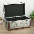 Шкатулка дерево кожзам перламутр "Вокруг света" 17х21х35 см - Фото 2