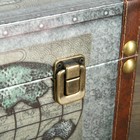 Шкатулка дерево кожзам перламутр "Вокруг света" 17х21х35 см - Фото 3