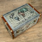 Шкатулка дерево кожзам перламутр "Вокруг света" 17х21х35 см - Фото 7
