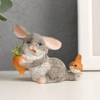 Сувенир полистоун миниатюра "Зайка с морковкой с птичкой на хвосте" 5х4,5х6,5 см - Фото 1