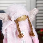 Кукла интерьерная "Ангелочек в розовой шубке и колпаке" 45х8х15 см - Фото 5