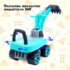 Толокар «Экскаватор», подвижный ковш, световые и звуковые эффекты, цвет зелёный - Фото 4