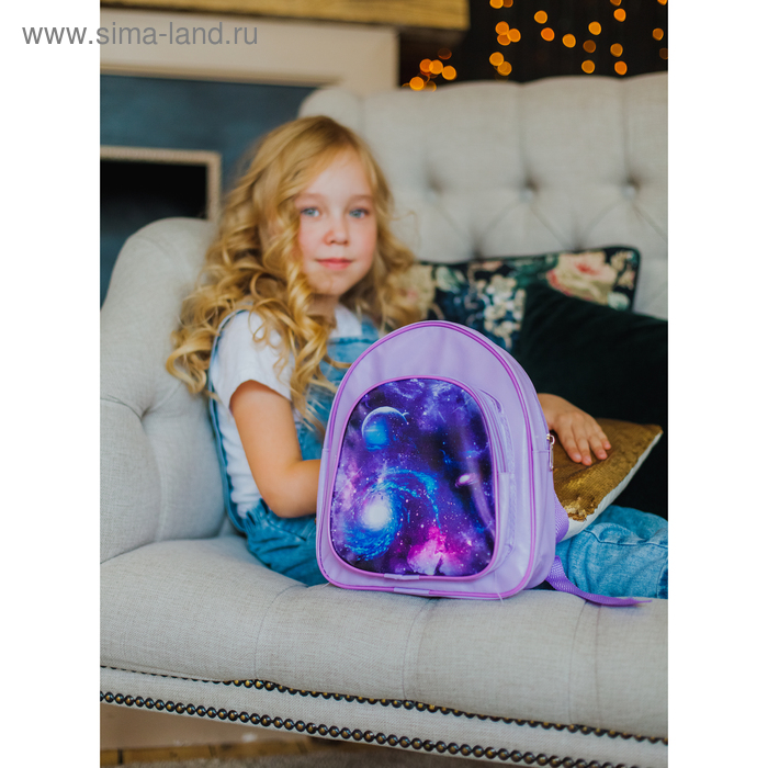 Рюкзак детский, отдел на молнии, цвет фиолетовый - Фото 1