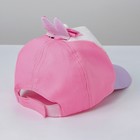 Кепка детская для девочки «Зайка-принцесса», с заколочкой, цвет розовый - Фото 4