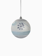 Ёлочные игрушки «Снежный вальс», шары новогодние, d=10 см, набор 4 шт., синий/белый - фото 7483706