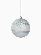 Ёлочные игрушки «Снежный вальс», шары новогодние, d=10 см, набор 4 шт., синий/белый - фото 7483707