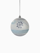 Ёлочные игрушки «Снежный вальс», шары новогодние, d=10 см, набор 4 шт., синий/белый - Фото 6