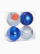 Ёлочные игрушки «Снежный вальс», шары новогодние, d=10 см, набор 4 шт., синий/белый - Фото 8