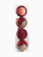 Ёлочные игрушки «Ниола», шары новогодние, d=7 см, набор 4 шт., красный - Фото 5