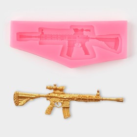 Молд силиконовый «Пистолет-пулемёт», 13,2×5,3 см, цвет МИКС
