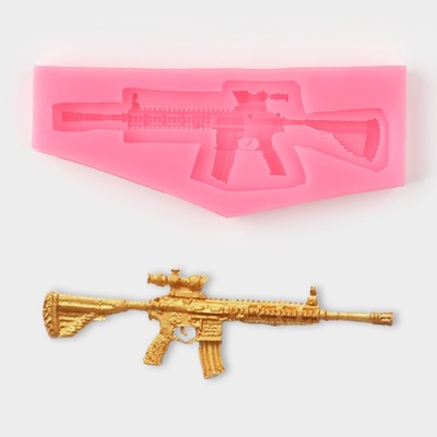 Силиконовый молд «Пистолет-пулемёт», 13,2×5,3 см, цвет МИКС