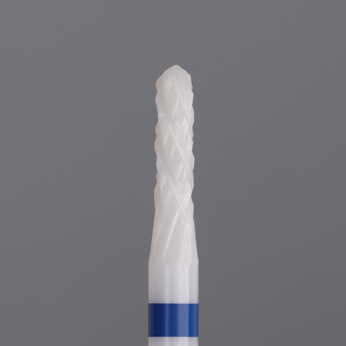 Фреза керамическая для маникюра «Тонкая», средняя нарезка, d 2× 8 мм, в пластиковом футляре, цвет белый - фото 1896746011
