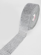 Лента с имитацией страз, 4 см, 9±1 м, цвет серебряный - Фото 1