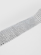 Лента с имитацией страз, 4 см, 9±1 м, цвет серебряный - Фото 2