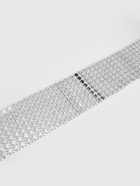 Лента с имитацией страз, 4 см, 9±1 м, цвет серебряный - Фото 3