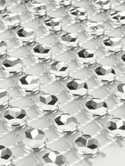 Лента с имитацией страз, 4 см, 9±1 м, цвет серебряный - Фото 4