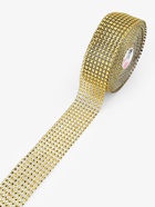 Лента с имитацией страз, 4 см, 9±1 м, цвет золотой - Фото 1