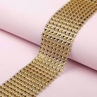 Лента с имитацией страз, 4 см, 9±1 м, цвет золотой - Фото 2