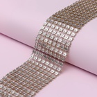 Лента с имитацией страз, 4 см, 9±1 м, цвет золотой - Фото 3