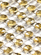 Лента с имитацией страз, 4 см, 9±1 м, цвет золотой - Фото 4