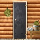 Дверь для бани «Берёзка», размер коробки 190 × 70 см, 6 мм, правая, круглая ручка, бронза - фото 300208759