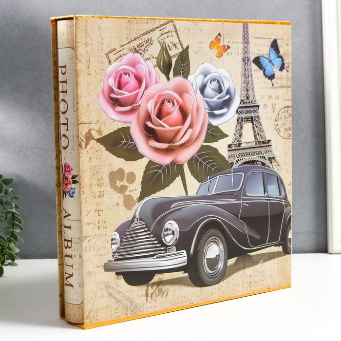 Фотоальбом на 500 фото 10х15 см "Башня, автомобиль и цветы" в коробке МИКС 33,5х30х5,5 см - фото 1896746114