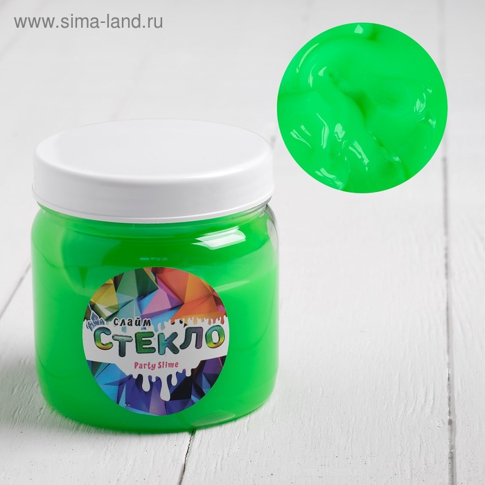 Слайм Стекло серия Party Slime, зелёный неон, 400 г - Фото 1
