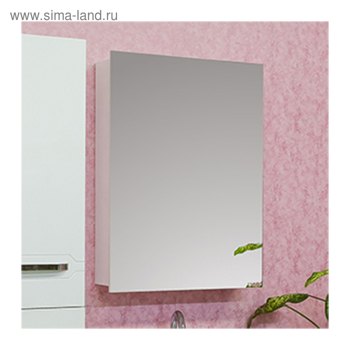 Шкаф-зеркало Анкона 70 белый глянец, левый - Фото 1