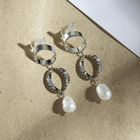 Серьги "Эксклюзив" изящество, цвет белый в серебре - фото 25562143