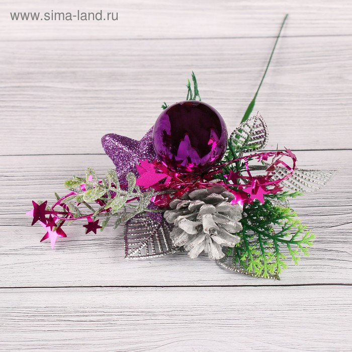

Декор "Зимняя сказка" шарик и звезда, 15 см, сиреневый
