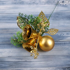 Декор "Зимняя сказка" шарик колокольчик, 15 см, золото