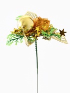 Еловая ветка декоративная «Зимнее волшебство. Сказка», 15 см, золото - Фото 5