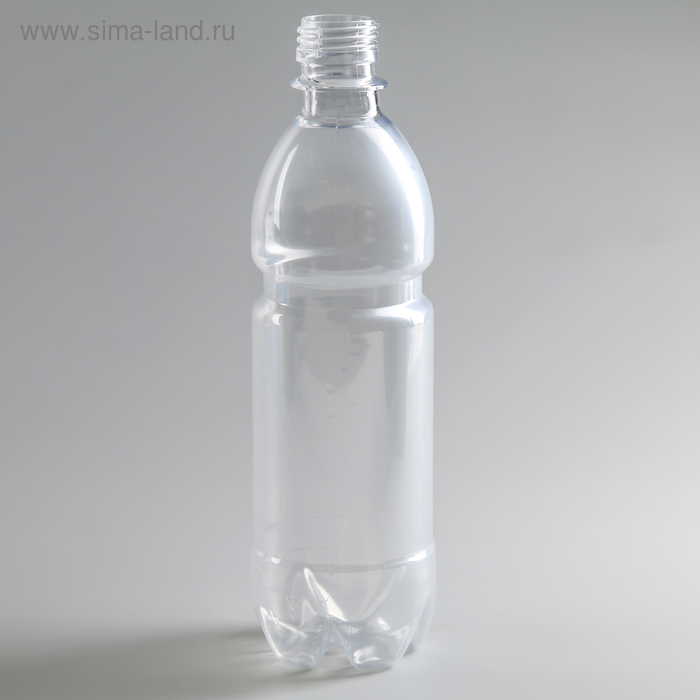 Бутылка одноразовая, 500 мл, ПЭТ, без крышки, цвет прозрачный - Фото 1