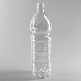 Бутылка одноразовая, 1 л, ПЭТ, без крышки, цвет прозрачный