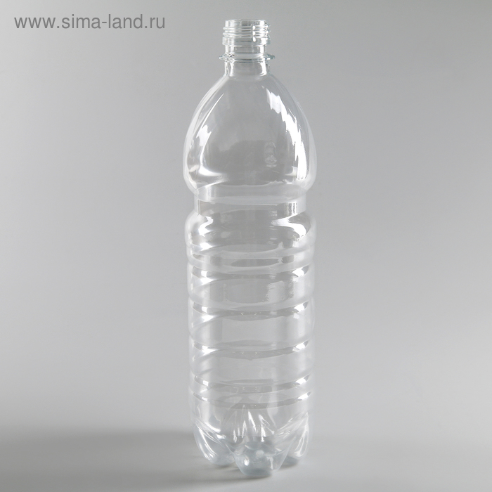 Бутылка одноразовая, 1 л, ПЭТ, без крышки, цвет прозрачный - Фото 1