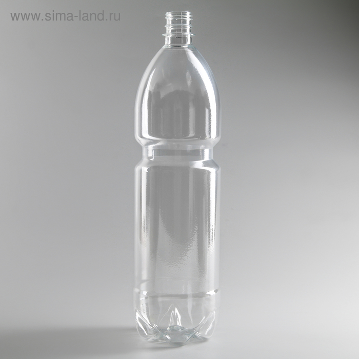 Бутылка пластиковая одноразовая, 1,5 л, ПЭТ,без крышки, цвет прозрачный - Фото 1