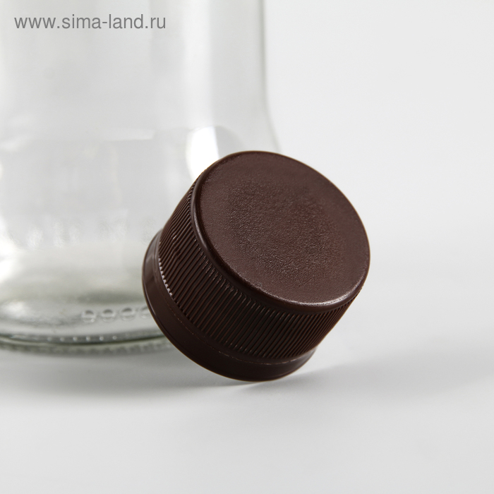 Пробка пластиковая одноразовая двухкомпонентная, 28 мм на: 0.5 л, 1 л, 1.5 л, 2 л, 3 л, цвет коричневый - Фото 1