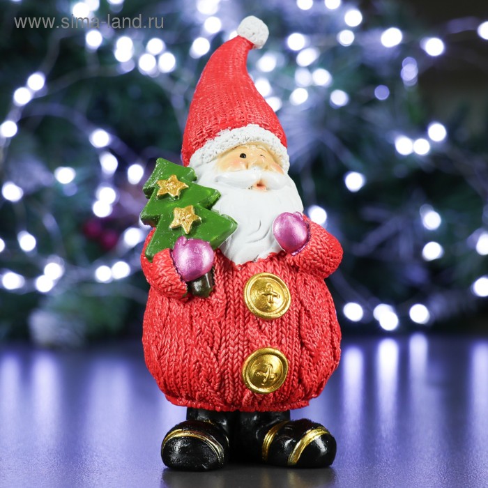Фигура "Дед Мороз с елочкой" 7х6х17см - Фото 1