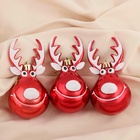 Ёлочные игрушки 3 шт. «Зимнее волшебство. Весёлый олень» пластик, 11×6 см, красный - Фото 2