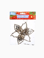 Ёлочная игрушка «Зимнее волшебство. Сияющая глазурь - цветок» пластик, 12.5×12.5 см, золото 4325467