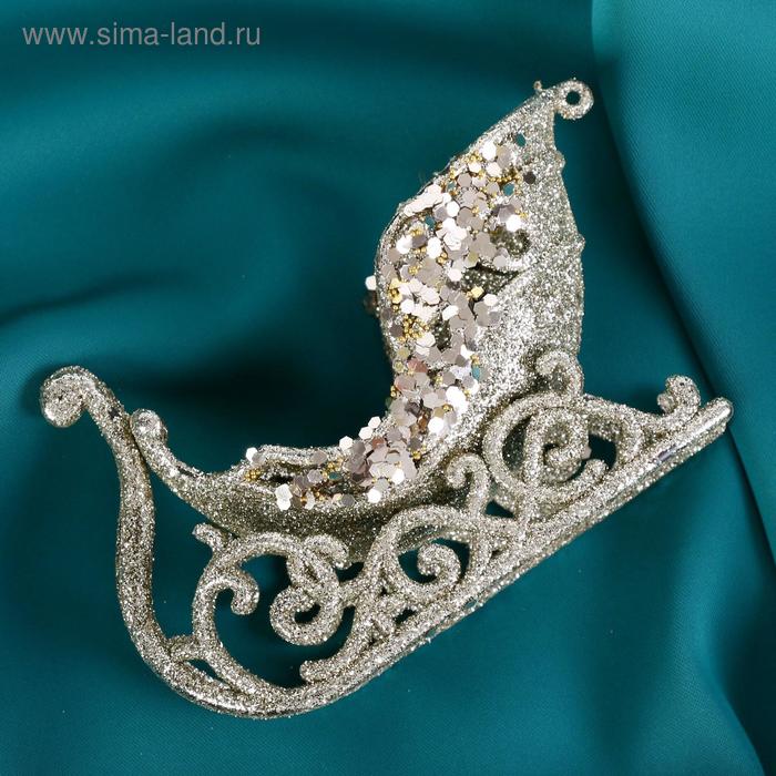 Ёлочная игрушка «Зимнее волшебство. Сияющая глазурь - сани», 11×6.5 см, золото - Фото 1