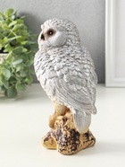 Фигурка полистоун «Сова на коряге», серебро, 9×12×19 см - Фото 4