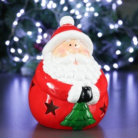 Фигура с подсветкой "Дед Мороз с елкой" 15х14х15.5см
