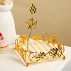 Подставка для салфеток «Виноград», 19×7 см, декоративная, металл, золотистая - Фото 2