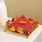 Подставка для салфеток «Виноград», 19×7 см, декоративная, металл, золотистая - Фото 3