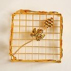 Подставка для салфеток «Виноград», 19×7 см, декоративная, металл, золотистая - Фото 5