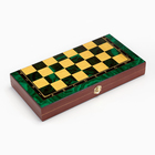 Настольная игра 3 в 1 "Малахит": шахматы, шашки, нарды, дерево 40 х 40 см - Фото 7